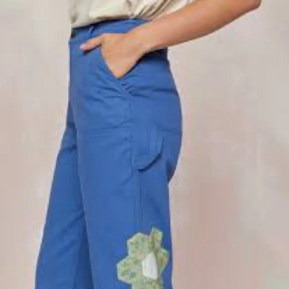 Christy Dawn Vibrant Blue Floral Trousers - Picture 4 of 11